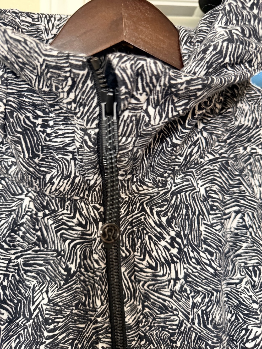 lululemon athletica Black and White Abstract Zip Hoodie